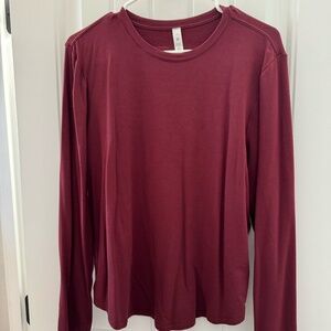 Lululemon / Love Modal Fleece Long Sleeve Shirt / Red Merlot / Size 12